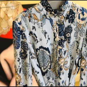 TORY BURCH Flower Printed Dress Blue